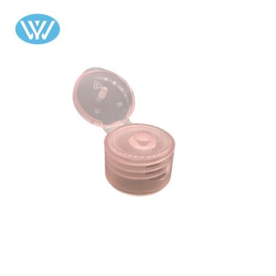 China Non Spill Transparent Plastic Pink PP Flip Top Cap 20/410 for sale