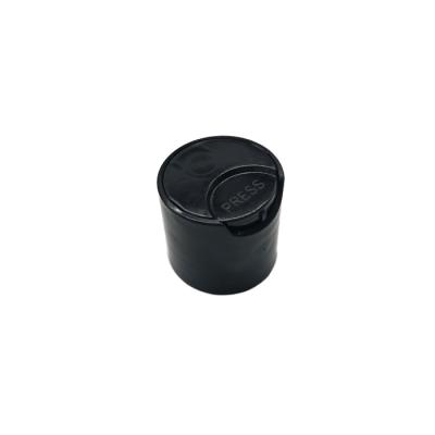 China Non Spill Black 28mm Plastic Disc Top Cap For Bottle for sale