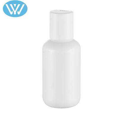 China Pet Cosmetic White Round Plastic Bottle Travel 50ml White Cream Pump for sale