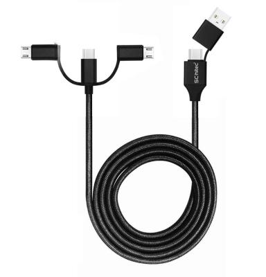 China MP3/MP4 player 5 in 1 USB C+USB A to 3 in 1 QC3.0 PD3.0 usb c cable fast charging data otg cable for sale