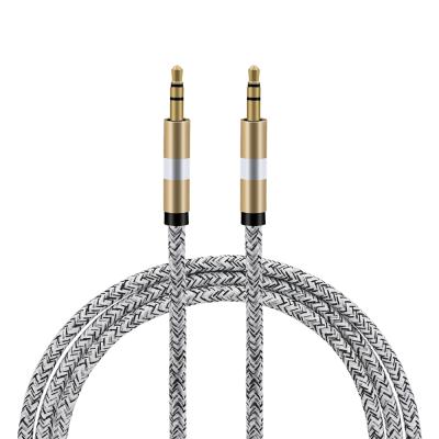 China New male aux. Stretching Microphone Cable 3.5mm To Male Audio Video Cable For MP3 Speaker for sale