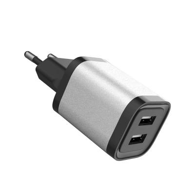 China Mobile Phone Fast Charger OEM 2A USB Wall Charger QC3.0 20W Metal Laser Printing Logo 2 Port Dual Port USB Charger For Mobile Device Charging for sale