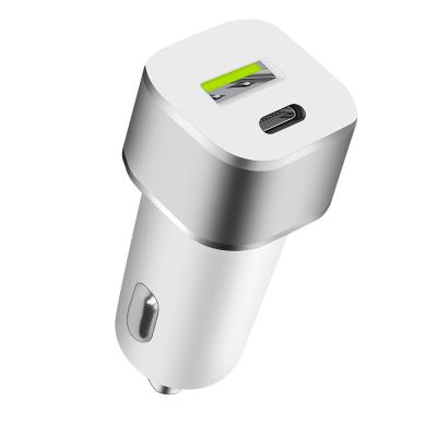 China QC3.0 High Quality Zinc Alloy Housing 2 USB Fast Car Charger QC3.0 Palladium Left Charging for sale