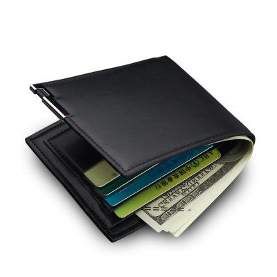 China Hot New Waterproof Men's Short Iron Edge Men's Money Clip Fashion Horizontal Card Bag for sale