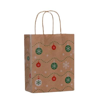 China Creative Handled Kraft Paper Christmas Gift Packaging Portable Shopping Bags for sale