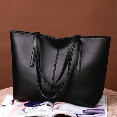 China 2021 Wholesale Luxury Designer New Fashion Trendy Women's Handbag PU Large Leather Trim Ladies Tote Hand Bag Black Large Capacity for sale