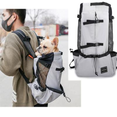 China Outdoor Dog Mesh Carrier Backpack Breathable Pet Bag For Dogs Fashion Portable Carrier Bags Comfort Carrier For Medium Small Dog for sale