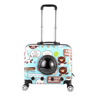 China Breathable Pet Carrier On Wheels Trolley Transparent Airline Bag Approved Pet Bag for sale