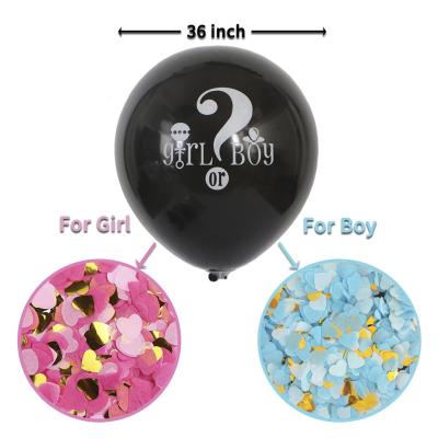 China Jumbo Gift Toy 36inch Decoration Helium Globos Boy Or Girl Baby Gender Reveal Black Balloons for sale