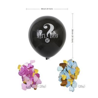 China Gift Toy 36inch Baby Gender Reveal Black Boy Or Girl Gender Reveal Balloons for sale