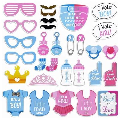 China 100% Biodegradable Birthday Party Photo Booth Props For Gender Reveal Decorations for sale