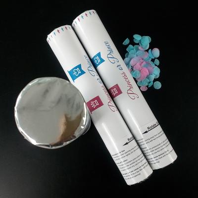 China Disposable Eco Friendly Eco Friendly Kind Reveal Blue Or Pink Confetti Cannon Popper for sale