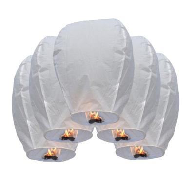 China China Oval and Diamond Shape Chinese Biodegradable Paper Flying Sky Lantern for sale