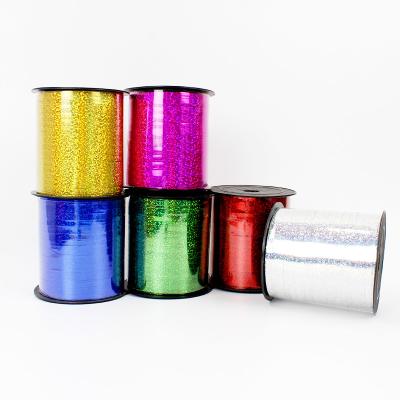 China Wholesale Metallic Party Supplies Decorations 500 Yards Curling Laser Balloon Ribbons for sale