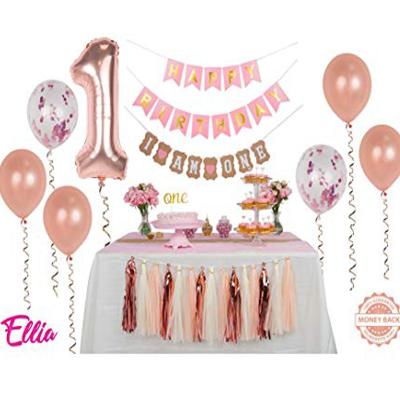 China Eco - Friendly Rose Gold Happy Birthday Balloon Birthday Party Decoration Supplies for sale