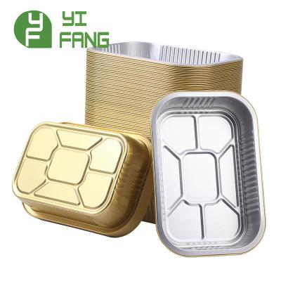 China Eco-friendly Hot Sale Microwave Safe Food Grade Disposable Aluminum Container Pans Foils With Lids for sale