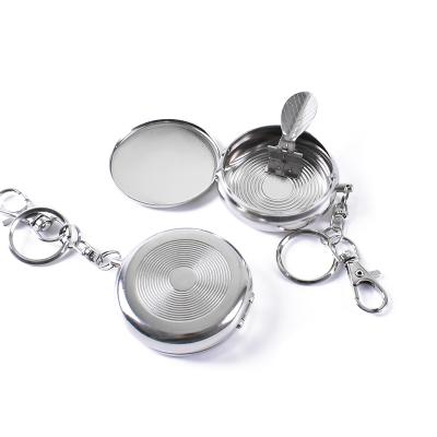 China Modern Custom Portable Mini Small Key Chain Portable Cigarette Weed Pocket Metal Stainless Steel Novel Ash Tray Smoking Ash Tray Smoking Ashtray for sale