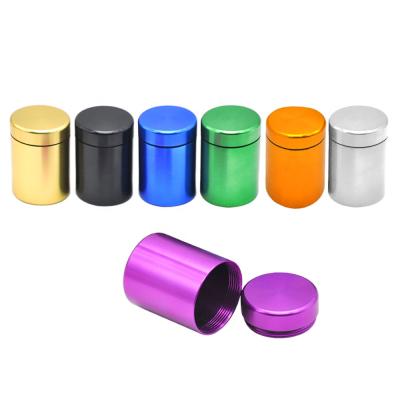 China Custom Smell Resistant Airtight Metal Herb Tobacco Weed Storage Container Aluminum Stash Jars for sale