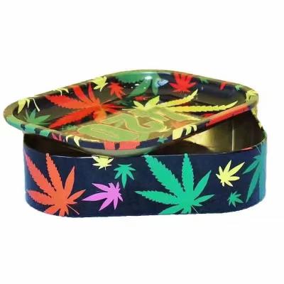 China Custom logo 420 sheet new metal smokingaccessories leaf weed pot container tobacco rolling tray viable for sale