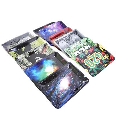 China Factory Wholesale Viable Weed Tobacco Smoking Metal Tin Rolling Tray In Stock for sale