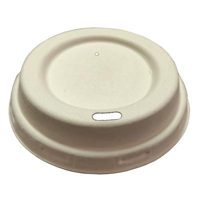 China Non Spill Eco-friendly Tomato Sugarcane Pulp 80mm Bagasse Paper Cup Lid Eco-friendly 90mm Biodegradable Disposable for sale