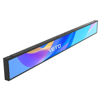 China VETO 16.4-58 Inch Ultra Wide Shelf Edge Advertising LCD Display Indoor High Brightness Stretched Bar LCD Screen  for sale