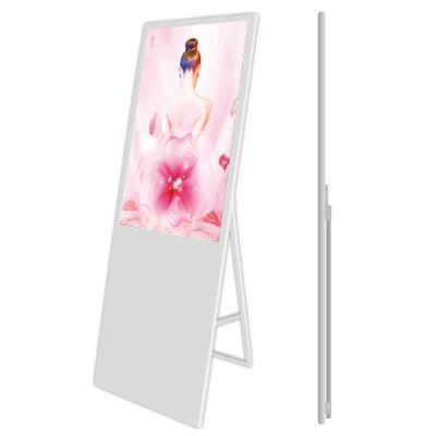 China Portable Flexible Floor Standing Digital Signage 24 Bit Flodable LCD Advertising Screen for sale