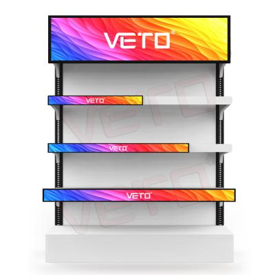 China 1200mm Bar LCD Advertising Display 49.5 Inch High Shelf Edge Long Digital Signage for sale