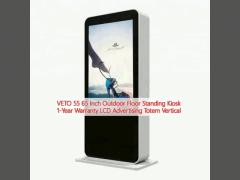 VETO 55 65 Inch Outdoor Floor Standing Kiosk 1-Year Warranty LCD Advertising Totem Vertical