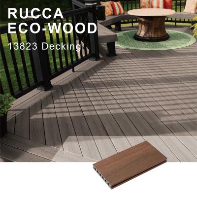 China Low Maintenance Coextrusion Wpc Exterior Decking Durable Easy Install Waterproof Exterior Flooring Decking With Wood Grain for sale