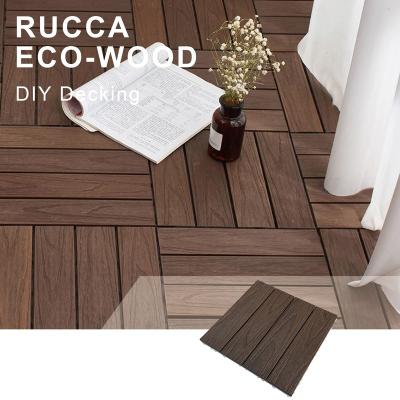 China Diy Modern Flooring Outdoor Wpc Patio Tiles Wood Plastic Decking Compound for sale