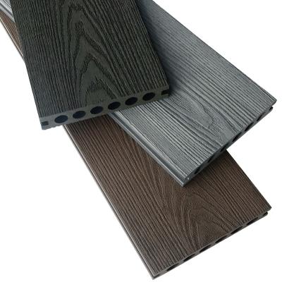 China Low Maintenance 3d Embossed Wpc Environmental Exterior Wood Interlocking Decking for sale