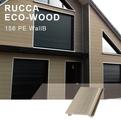 China Wood Extrusion Plastic Composite Exterior Wall Eco-friendly + Fireproof +waterproof Rucca Co Waterproof Exterior Decorative Cladding Panels WPC Panel 156*21mm for sale