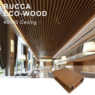 China Artistic Ceilings Pop Up Ceiling Designs For Hall 40*100mm Wood Composite Ceiling For Outdoor Indoor for sale