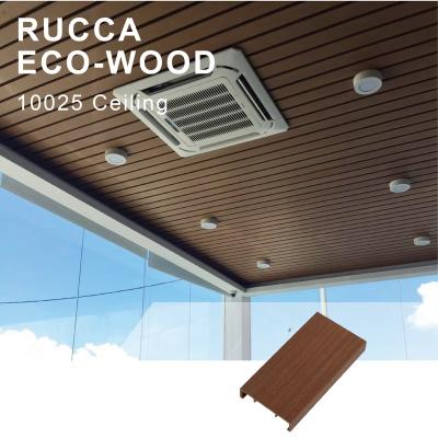 China Artistic Indoor Ceilings WPC/Ruccawood Suspender Ceiling Panel, 100*25mm Modern Designs Kitchen Roof Waterproof Ceiling Panel for sale