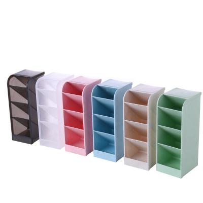 China Wholesale Desktop Home Office Makeup Brush Stationary Plastic Storage Organizer Pen Holder Pencil Storage Box for sale