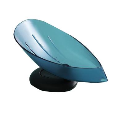 China New Design Bird Shape Viable Soap Box Rotatable Plastic Storage Box With Suction Cup Drain Soap Holder For Bathroom Kitchen for sale