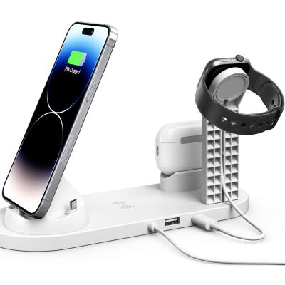 China Wireless Charger 4 in 1 for iPhone Mobile and Earphone 9V/2A Input 10W Desktop Charger for sale