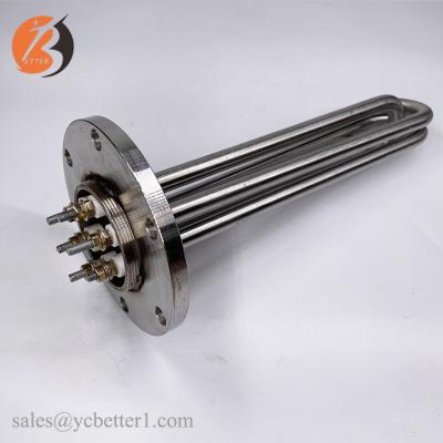 China Industrial Tubular Heater 1500W Stainless Steel Water Flange Heater With Thread for sale