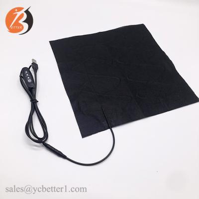 China Electric cloth 5v 7.4v 12v 300x300mm usb cloth heating pad for jacket for sale