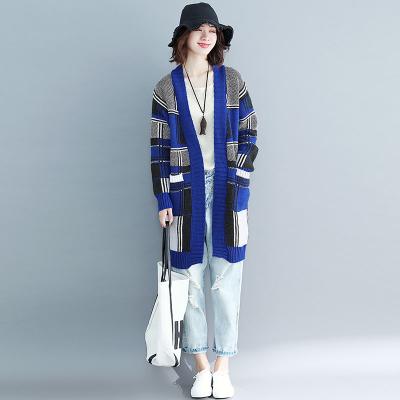 China Wholesale Stripe Western Open Front Middle Style New Arrival Long Women's Sweater Cardigan for sale