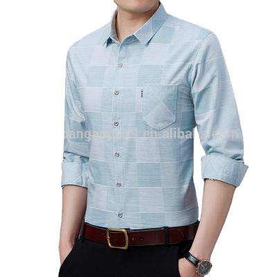 China New Arrival Wholesale Men's Casual Style Breathable Grid Cotton Men's Loose Fit Blouse for sale