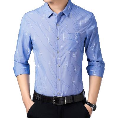 China 2019 new arrival men's loose fit formal style fashionable printing loose formal style long blouse shirt 2019 for sale