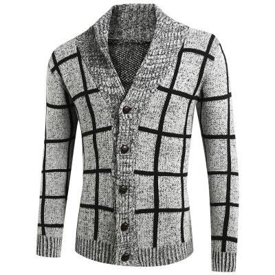 China Custom Made High Quality Soft Comfortable Anti-wrinkle Mens Knitted Jacquard Cardigan Sweater for sale