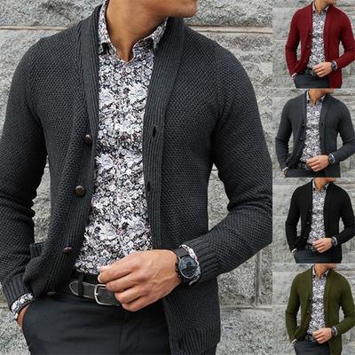 China Anti-pilling 2021acquard cut cardigan long sleeve knitted men clothes knitwear sweater men for sale