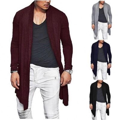 China 2021 Fall Stylish Men Anti Shrink Knitted Cardigan Slim Fit Pleated Long Sleeve Casual Sweater Overcoat Full M-xxxl for sale