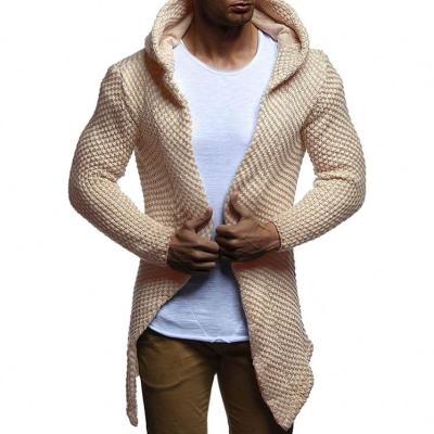 China Autumn Fashion Cotton Blended Men Sweaters Breathable Tight Hoodie Hand Knitted Cardigan Sweater for sale