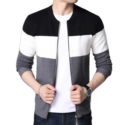 China Anti-pilling Autumn New Arrival Crew Neck Long Sleeve Knitted Men's Jacket Cardigan By Zipper for sale