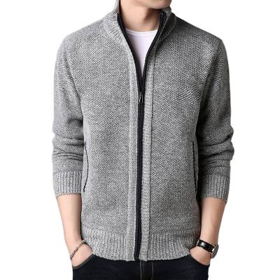 China Winter Autumn Stand Neck Polyester Knit Fashion Anti-wrinkle Long Cardigan Sweater Men's Sheath for sale