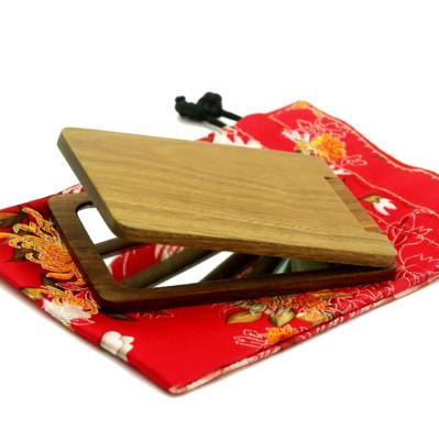 China Popular Wooden Double Sided Frame Material And Double Sides Pocket Mirror for sale